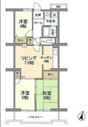 コーポレート中央林間1号棟の物件間取画像