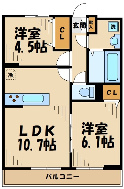 アムールイソベの物件間取画像