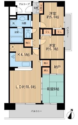 アソシエール溝の口の物件間取画像