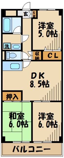 ローズ宮崎台の物件間取画像