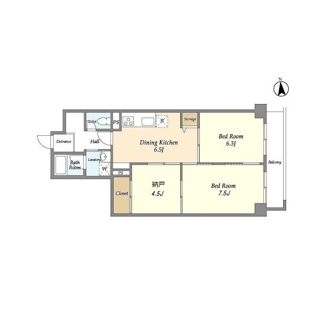 コスモリード武蔵中原の物件間取画像