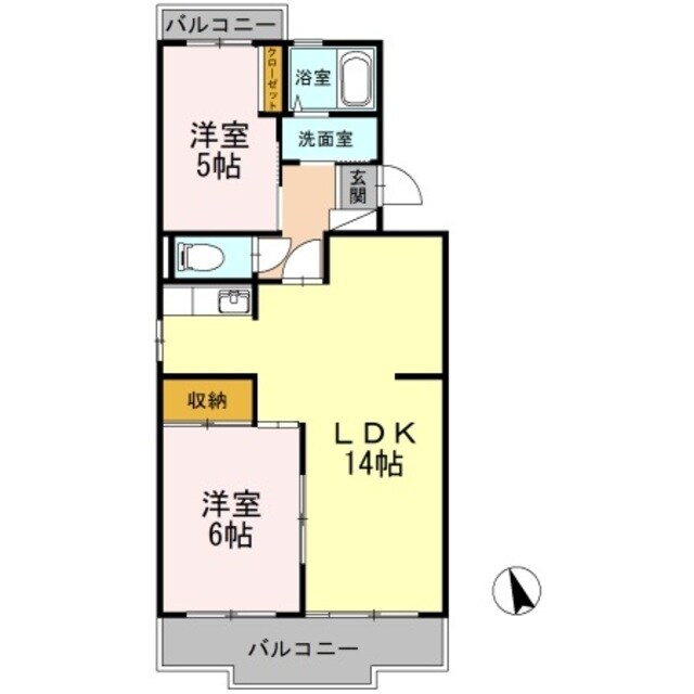 ハビテーションWADAの物件間取画像