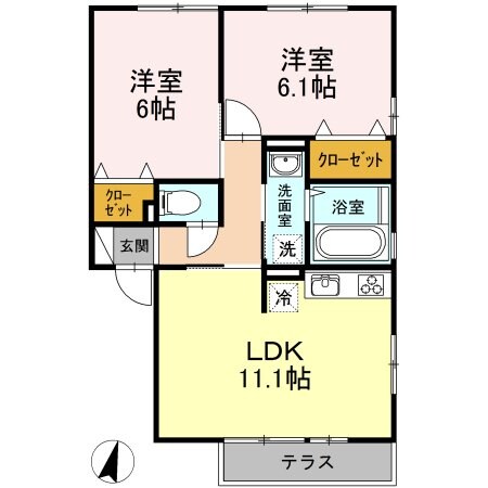 ルミエールBの物件間取画像
