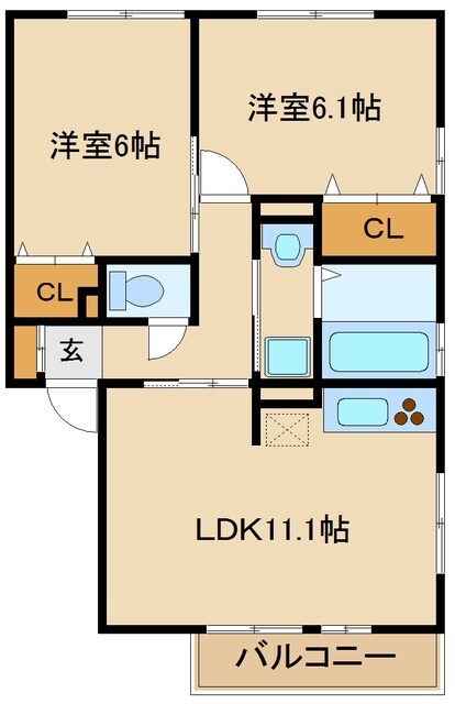ルミエールBの物件間取画像