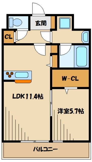 カーサフェリーチェルビアの物件間取画像