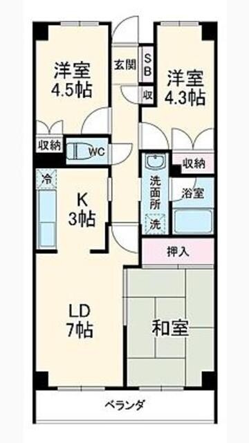 ファミールもえぎ野の物件間取画像