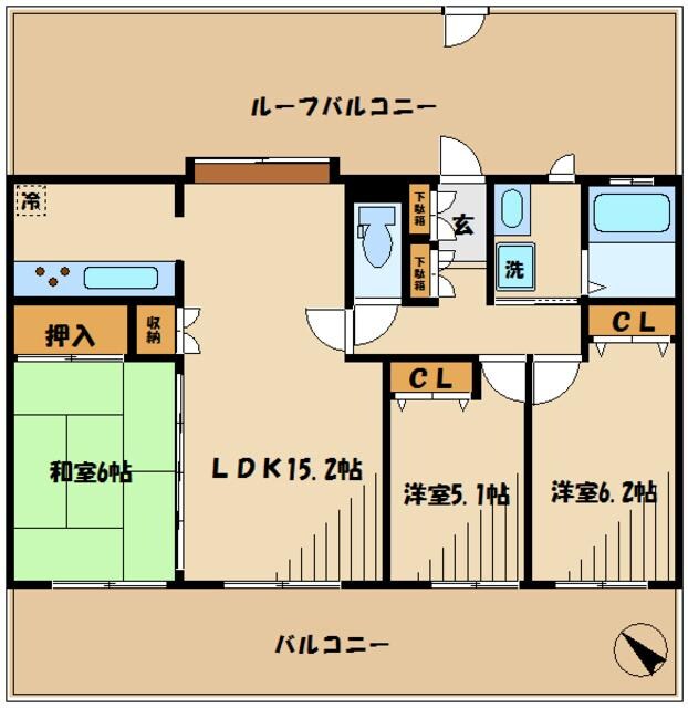 ドメス向ヶ丘遊園ジャルディーノの物件間取画像