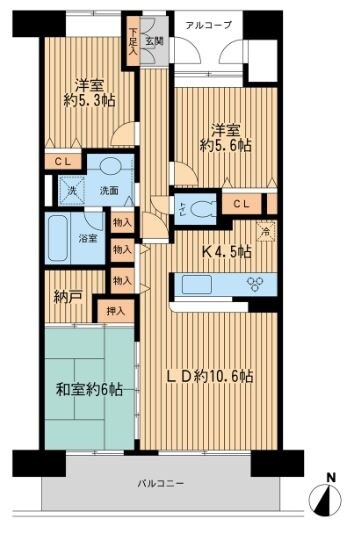 アソシエール溝の口の物件間取画像