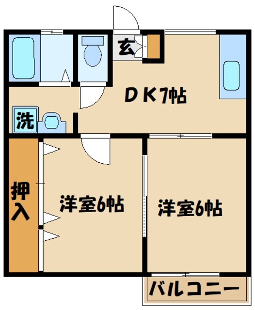 吉原ハイツの物件間取画像