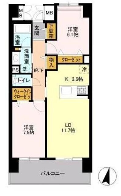 ロイヤルパークス若葉台の物件間取画像
