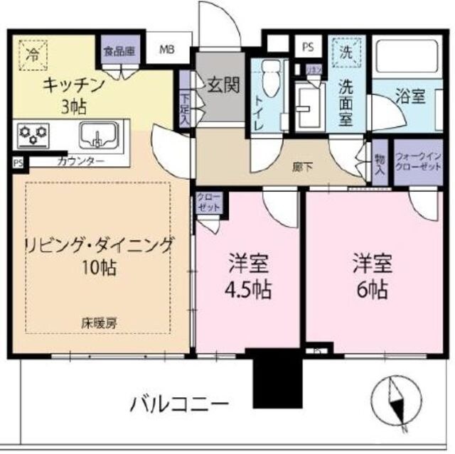 シティタワ―八王子フレシアの物件間取画像