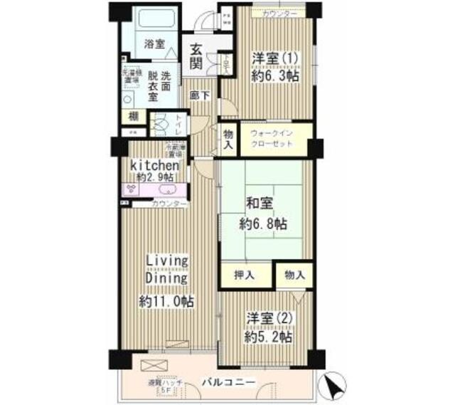 プレール玉川の物件間取画像