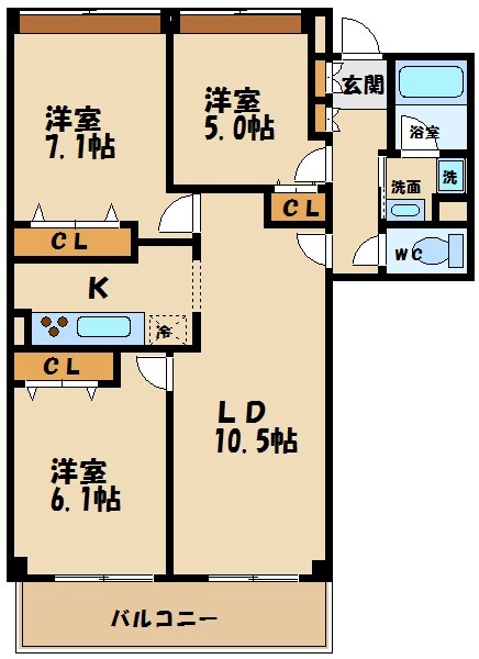 アーバンフラッツつつじヶ丘の物件間取画像