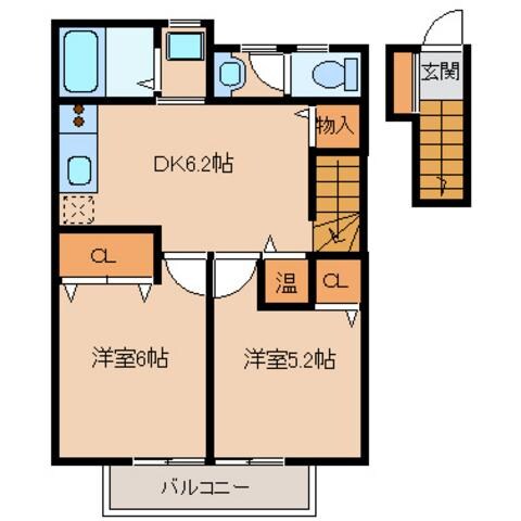 パインコート小平Aの物件間取画像