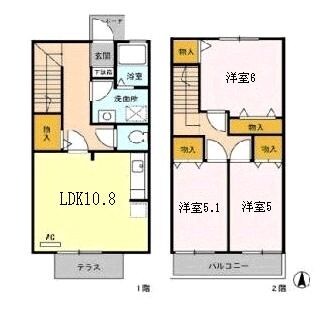 グレイス・パル国立の物件間取画像