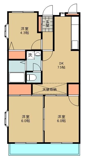 フローラ関富の物件間取画像