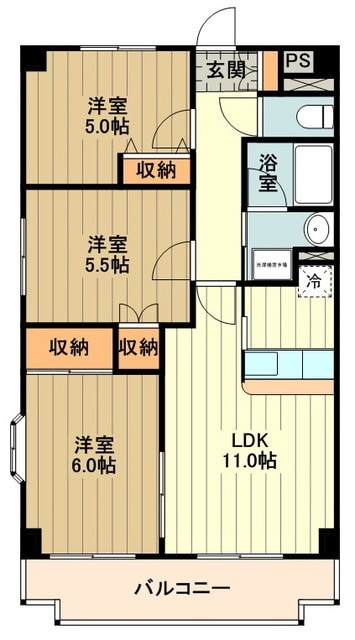 シャンポール砂川の物件間取画像
