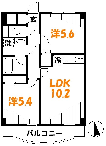 メゾン「サロム」の物件間取画像