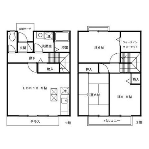 エバーグリーンAの物件間取画像