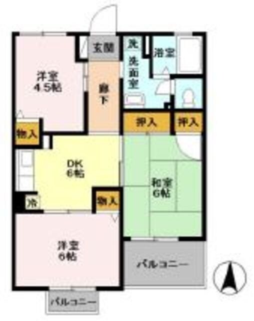 グランディール山中の物件間取画像