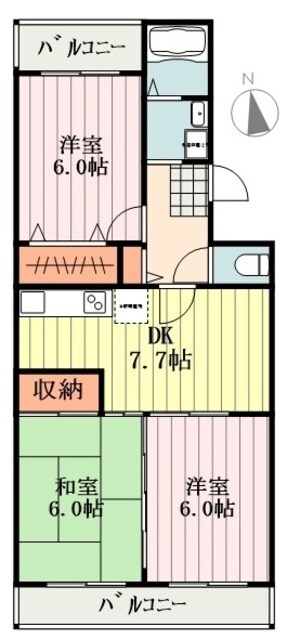 サンモール福生の物件間取画像