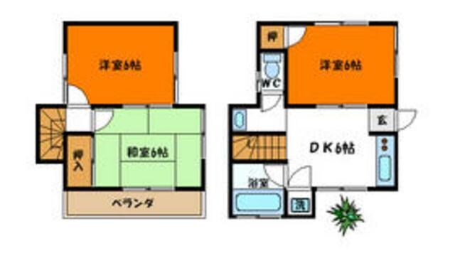 内田貸家の物件間取画像