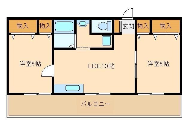 グリーンハイムA館の物件間取画像