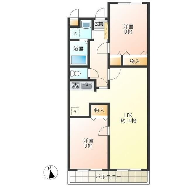 グランシャリオ片倉A棟の物件間取画像