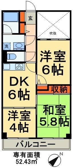 ライオンズヒルズ松戸の物件間取画像