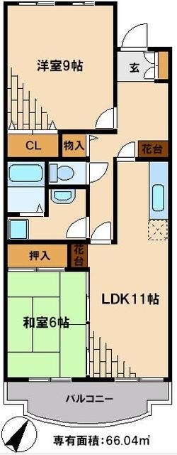 イーストパーク胡録台の物件間取画像