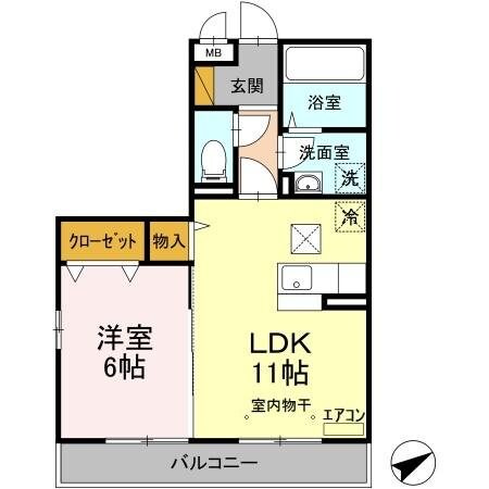 ブランシュール Bの物件間取画像