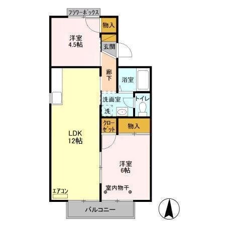 サンモールおゆみ野 Bの物件間取画像
