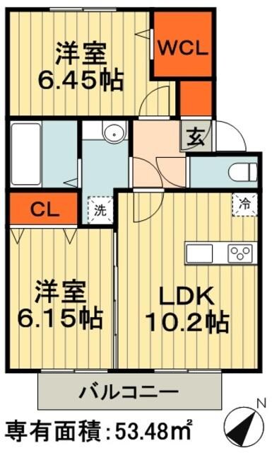 バードネイチャー A棟の物件間取画像