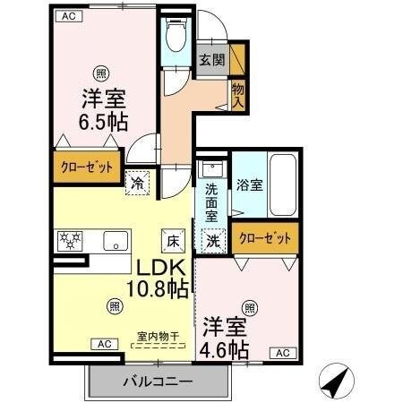 フォレストウッド B棟の物件間取画像