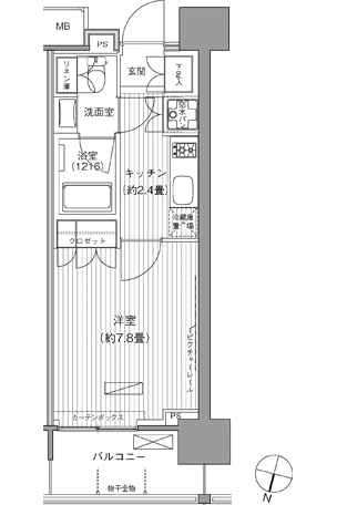ヒューリックレジデンス千葉中央の物件間取画像