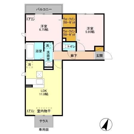 ルシェリア一番館・二番館の物件間取画像