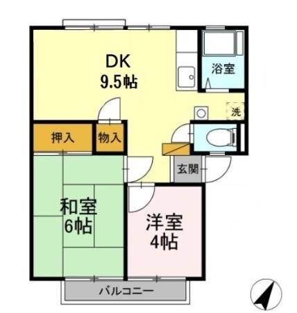 ヴィレッジ松本 A棟の物件間取画像