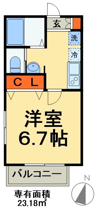 キャメル新八柱B棟の物件間取画像