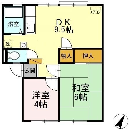 ヴィレッジ松本 A棟の物件間取画像