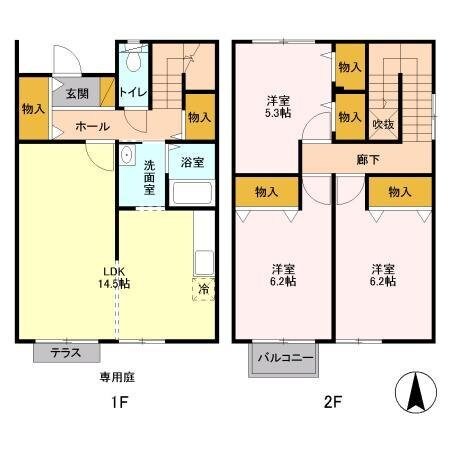 グレイスタウン蘇我 Dの物件間取画像