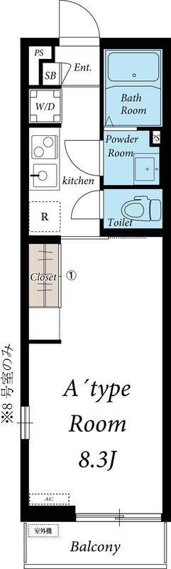 リブリ・ルームス弁天3-IIの物件間取画像