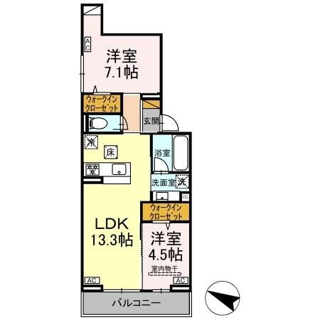 D-ROOM弁天IVの物件間取画像