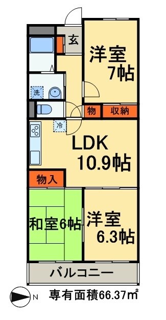 フローラ稲毛の物件間取画像