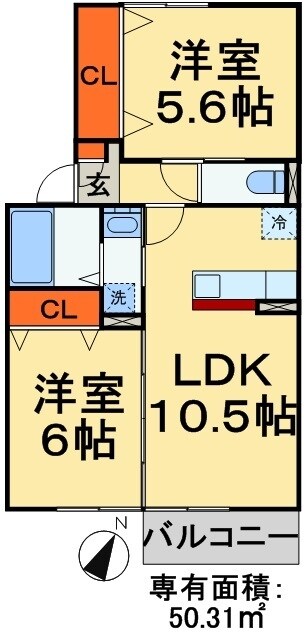 ボナール幸房の物件間取画像