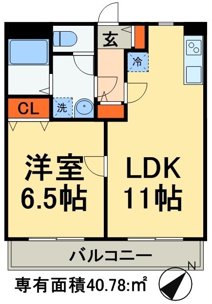 エクシード二ツ木Cの物件間取画像