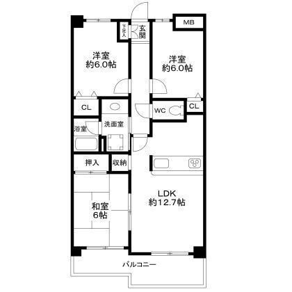 ソレイユ松戸の物件間取画像