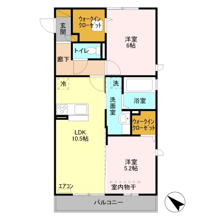 イルソーレ吉川美南 ロッソの物件間取画像