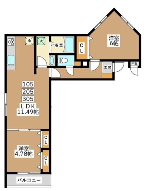 ミリアビタ長洲の物件間取画像
