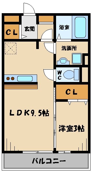 グリシーヌBの物件間取画像