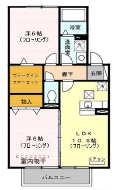 リリー坂下Bの物件間取画像